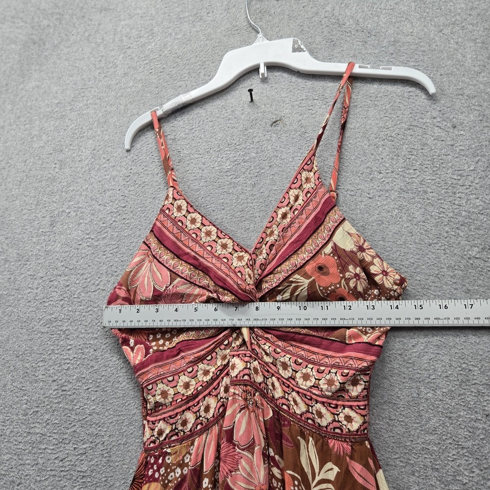 ANGIE Women Dress L Brown Floral Maxi Boho Cottagecore Sleeveless Lined - Picture 10 of 10